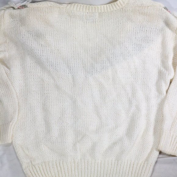 CLASSIC EXPRESSIONS Knitted by Hand Fringe Collar Button Sweater Sz 18W Women - Picture 7 of 11